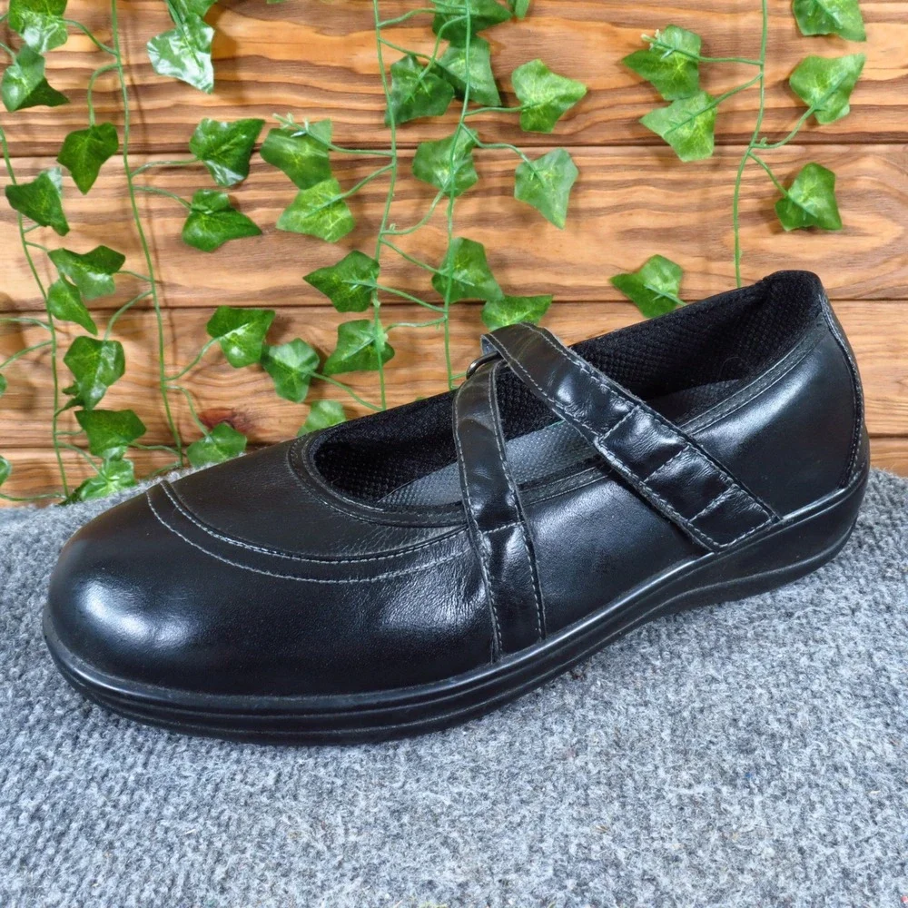 Orthofeet Celina Women Mary Jane Size 10.5 Orthopedic Walking Black Leather